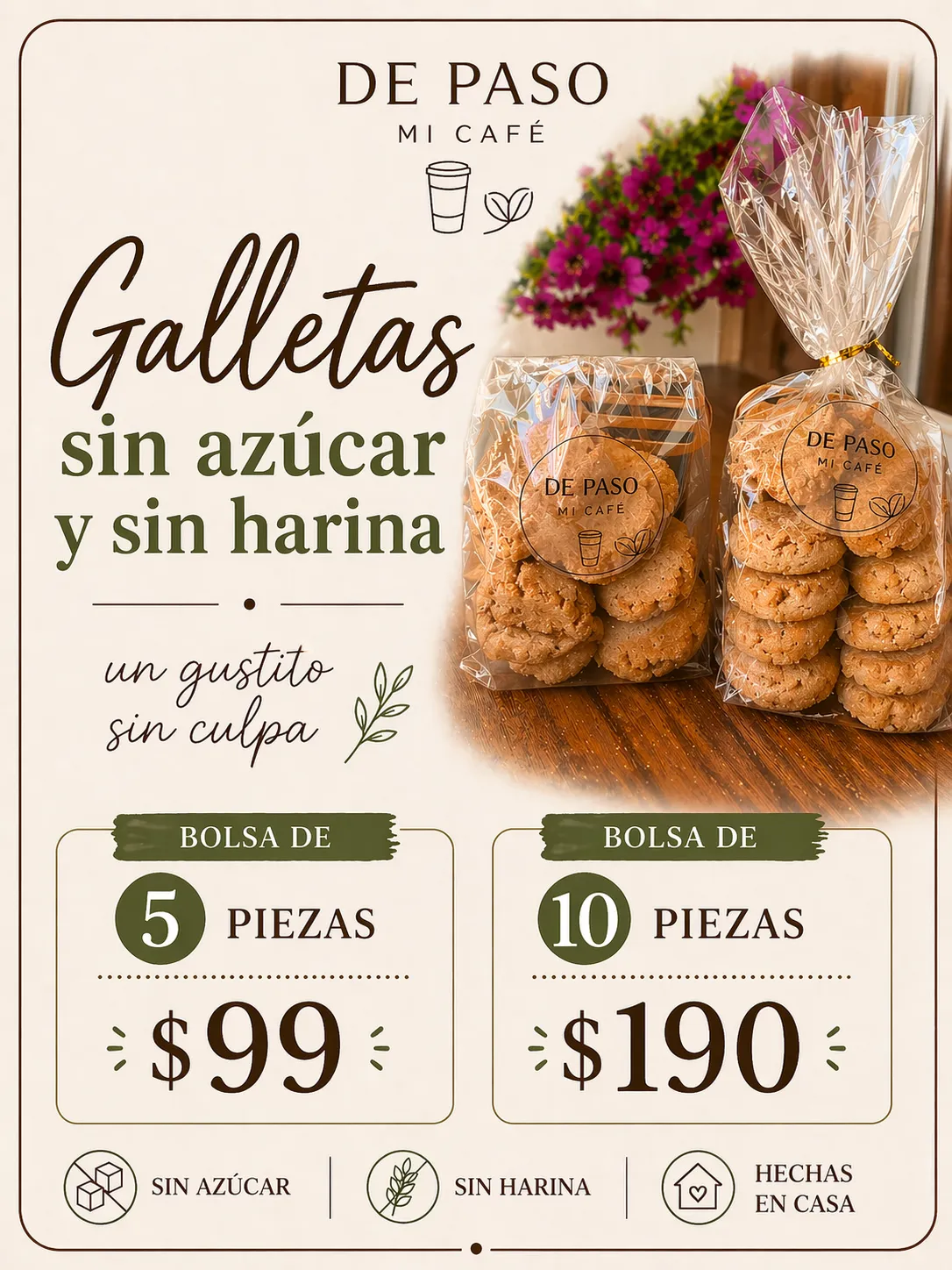 GALLETAS SIN AZUCAR Y SIN HARINA 